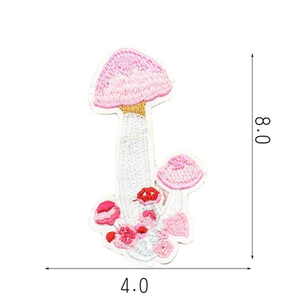 LZHLMCL Parches Termoadhesivos 12 Piezas De Flores De Setas Parches De Planchado De Cactus Rayas Ropa Pegatinas Bordadas Insignias De Ropa Apliques De Hierro