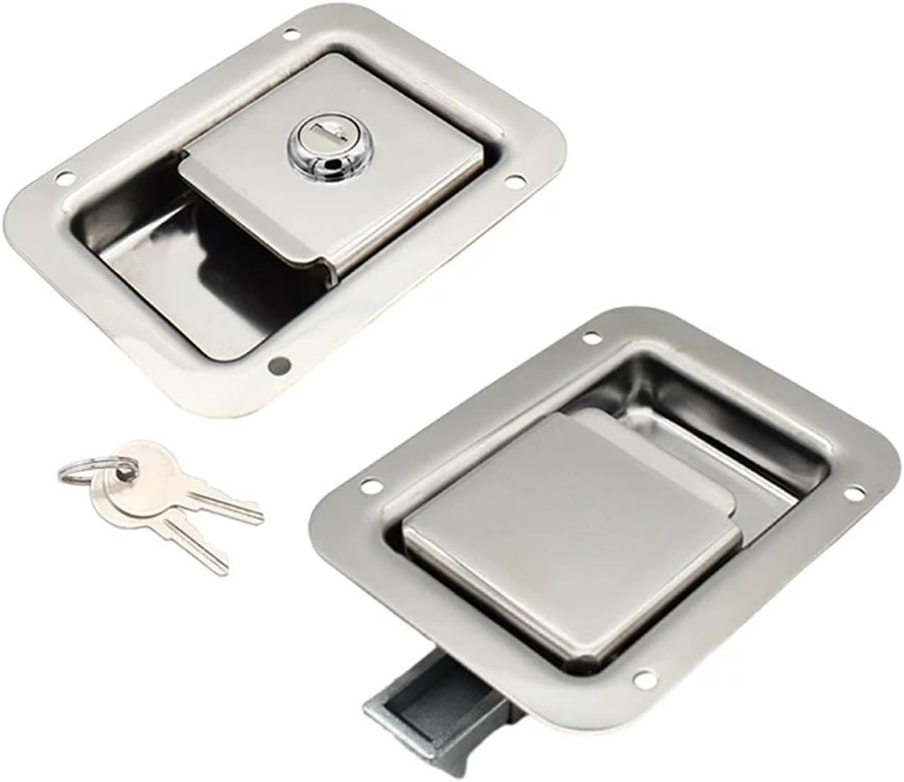 304 Stainless Steel Panel Lock Tool Box Van Industrial Distribution Box Cabinet Door Box Lock 1Pcs(No Lock)