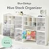 BLUE GINKGO Hive Stack Desk Organizer – Stackable Pen Holder, Stationary Organizer with Drawers - Office Storage, School Supplies, Makeup (Made in Korea, White Transperent) #3