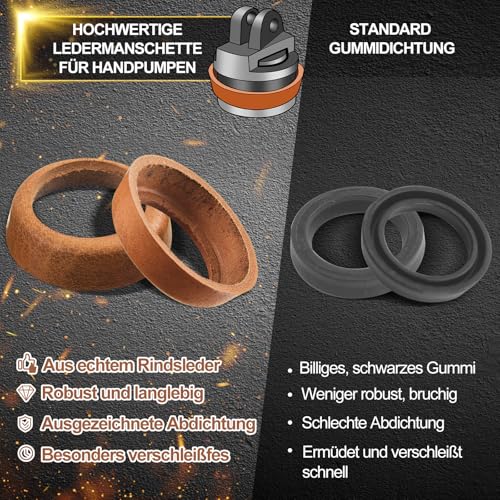 Sinmoe Ersatzkolben für Schwengelpumpen Typ 75 Kolbenstange Kolbenmanschette Ledermanschette Bolzen Satz Flanschdichtung Dichtungsringe Set Kolben Wasserpumpen Ersatzteile für Garten Handpumpe