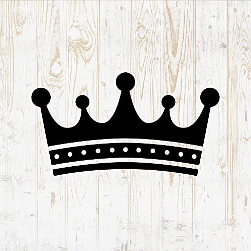 Decals Mall 6 in Crown Sticker - King Queen Prince Princess Royal - Vinyl Decal for Wall Car Home Bike Bottle Phone Laptop DWSV317