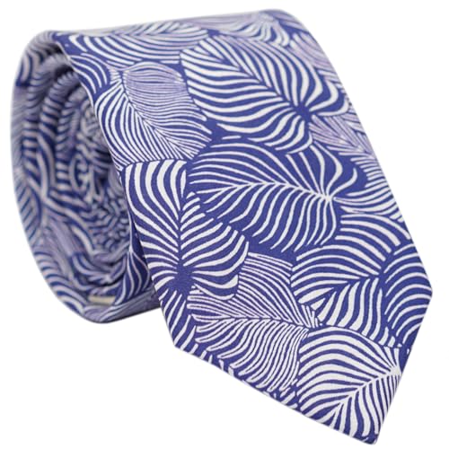 Image of BELLUNO Men's Cotton Floral Skinny Tie, 2.5 inch Width, with Gift Box