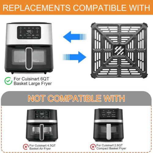 Image of Air Fryer Oven Tray Replacement for Cuisinart AIR-200 6QT Air Fryer oven, Stainless Steel Pan Air Fryer Tray Replacement Air Fryer oven Accessories