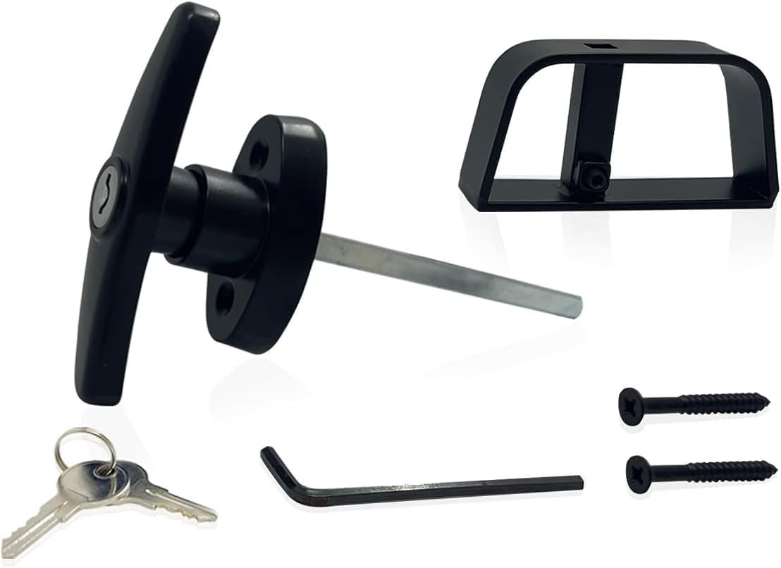 Lepoint T-Handle Lock Shed Door Latch Lock Kit with 2 Keys and 2 Screws, 5-1/2" Stem Barn Playhouse & Chicken Coop Door Lock thumbnail