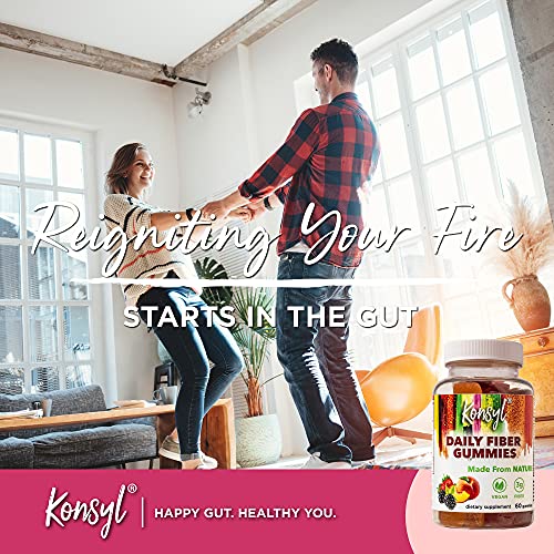 Konsyl Daily Fiber Gummies - Helps Support Digestive Health+ - Vegan Fiber Supplement Gummies for Adults - All-Natural Fruit Flavor (60 Count) - Image 7