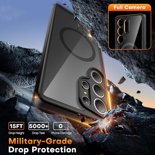 Coque S25 Ultra TAURI compatible MagSafe étui antichoc noir - 4