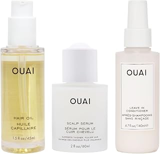 Hair Care Bundle - Scalp Serum, Hair Oil, Leave-In Conditioner (3 Count, 2 Oz/ 1.7 Oz/4.7 Oz)