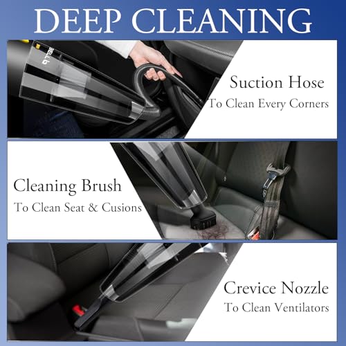 Image of IBELL Car Vacuum Cleaner | Portable Cordless Vacuum Cleaner for Car Use, 120W Wet & Dry, HEPA Filter | 5.5kPa Powerful Suction