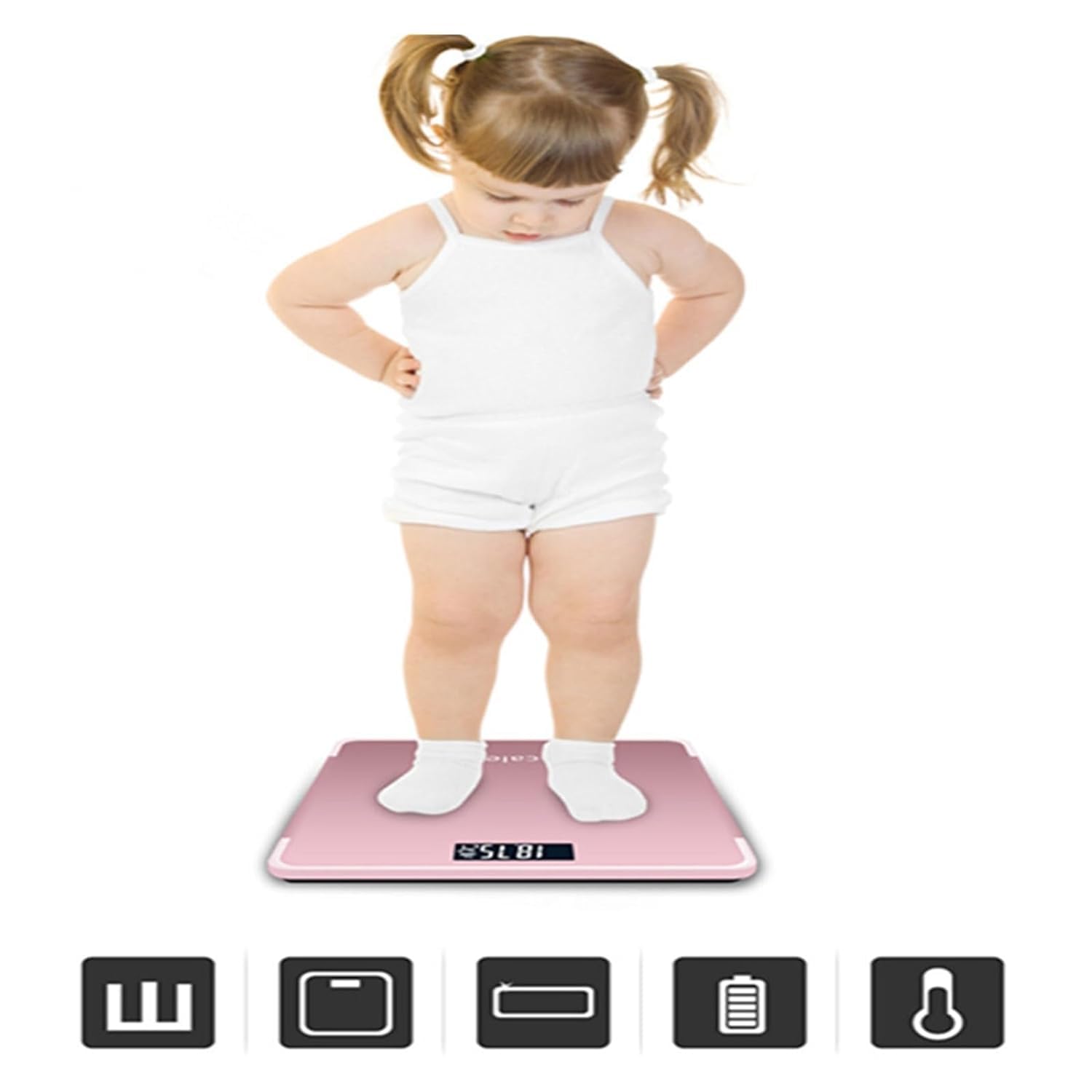 Balanza Báscula de baño con diseño de plataforma de vidrio templado, balanza Digital de alta precisión para personas, báscula corporal de 26x26CM Alta precisión