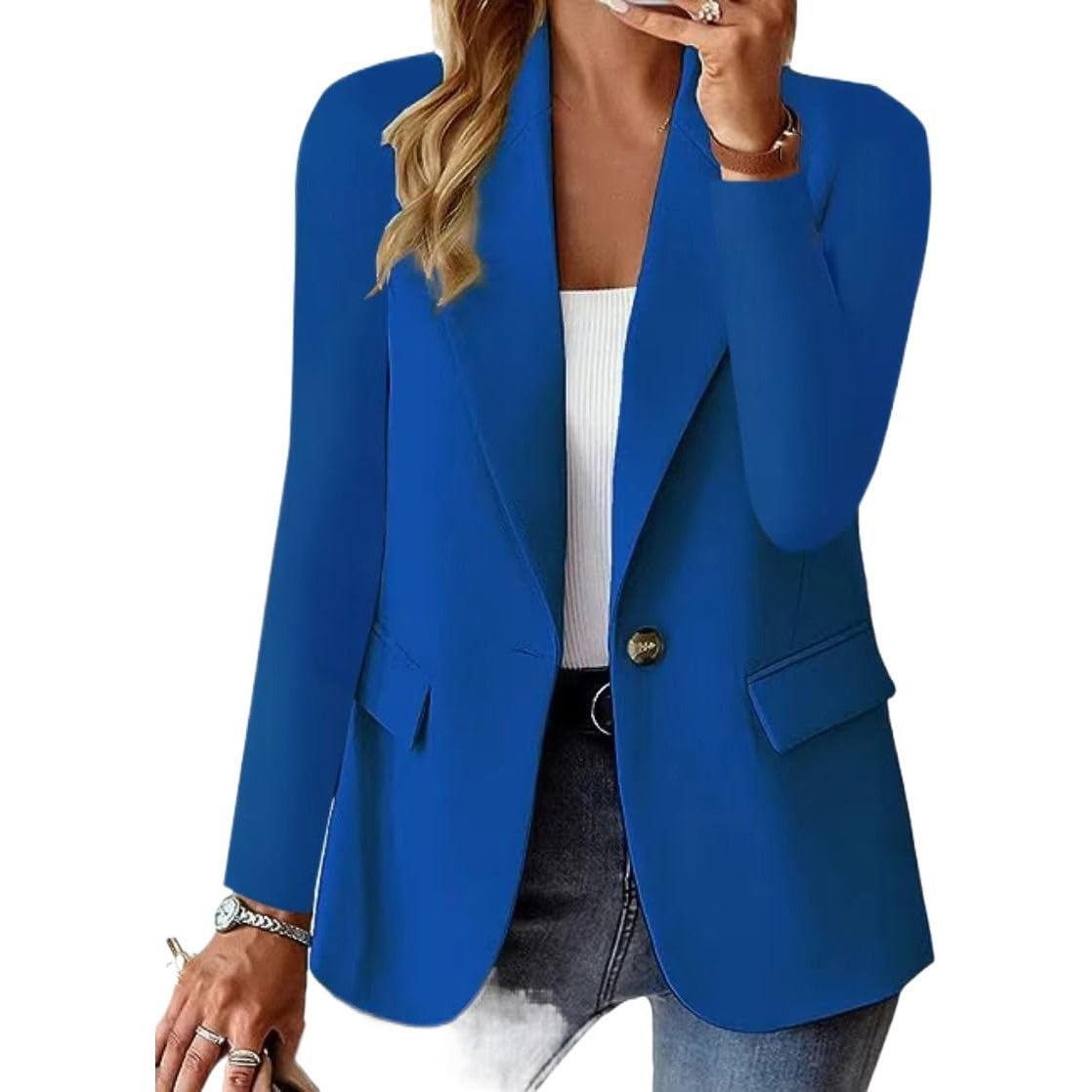 GUOYUXIAO Giacca Blazer da Donna per Affari, Giacca Professionale a Maniche Lunghe da Ufficio