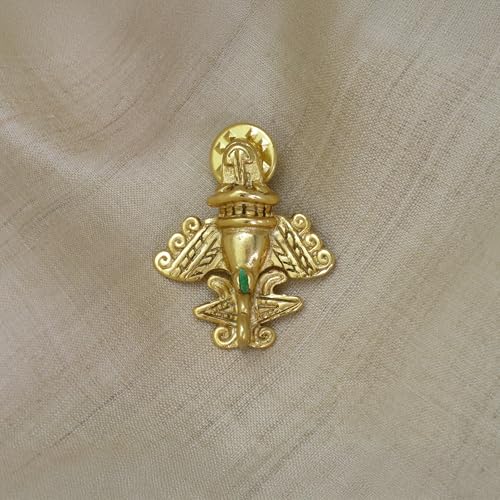 Image of Colombian Emerald & Multi-Material Options | Quimbaya Flyer Lapel Pin | Ancient Alien Golden Jets Collection
