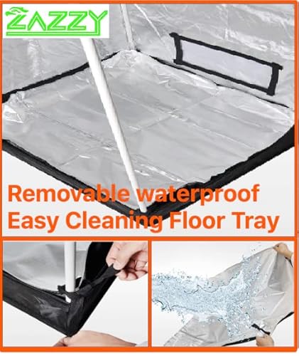 Zazzy Grow Tent, 60"X60"X78" Hydroponic Grow Tents Heavy Duty Dark Room Grow Tent Reflective Mylar Grow Tent With Window & Floor Tray For Indoor Plant Growing #TOP4