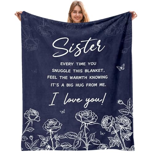 Sister Gifts Blanket Sisters Gift from Sis Sister Birthday Gifts Gift for Adult Sisters on Mothers Day Christmas to My Sis Soft Throw Blanket 50 x 60