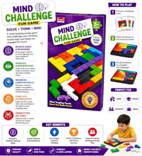 Image of Smart Picks Mind Challenge Fun Game for Kids | Brain Teaser & Mind Tangling Puzzle | Educational Logic Thinking Game | STEM Learning Toy for Boys & Girls Ages 5+