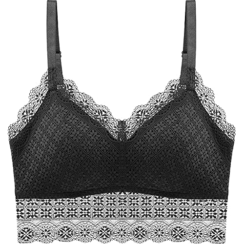 Soutien-gorge en dentelle WENJUN noir taille XL parfait sous un pull col en V ou une robe