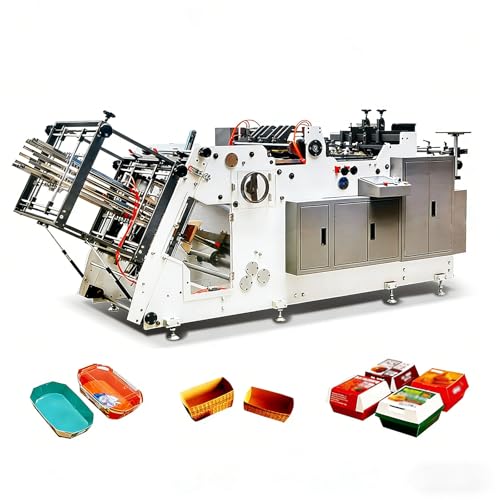 Industrial Hamburger Paper Box Making Machine | Fully Automatic High-Speed Forming Machine for Custom Disposable Fast Food Hamburger Boxes | with Adjustable Paper Delivery & Gluing System