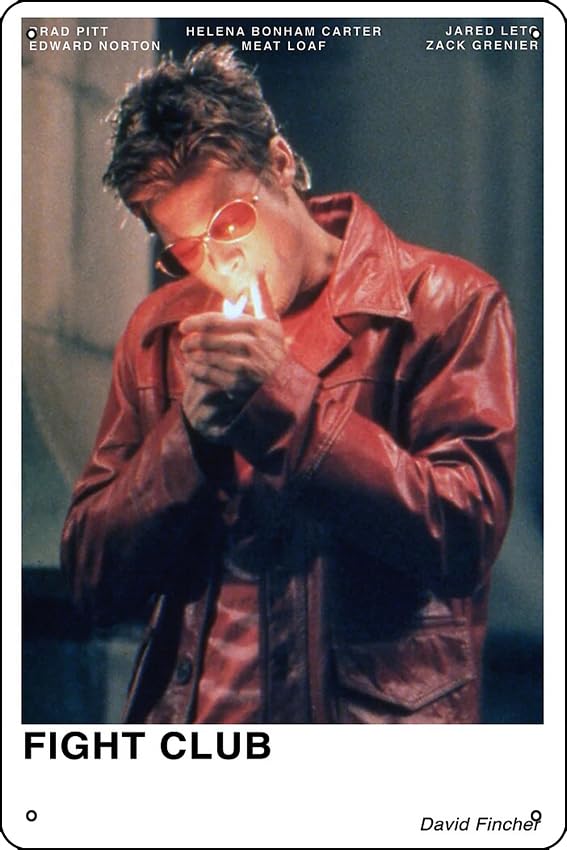 Oedrtqi Fight Club Poster Metal Tin Sign Plaque Man Cave Wall 8x12 Inch Wall Art Decoration