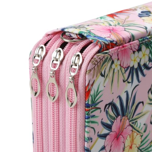Image of Portable Colored 72 Slots Pencil case Organizer with Printing Pattern for Watercolor Pens, Pencil Case Organizer for Artist