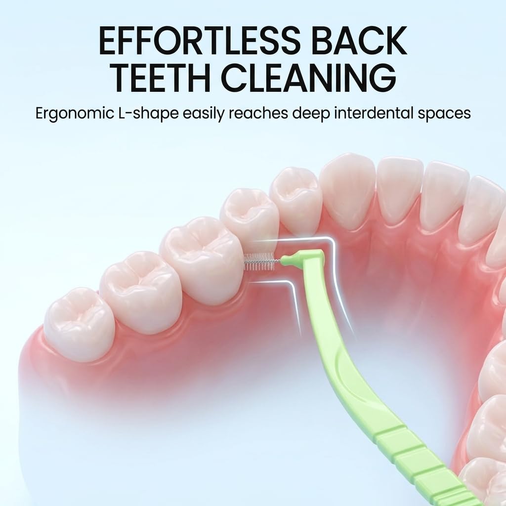 20 Stück Interdentalbürsten, Interdentalbürste 0,6 mm Zahnzwischenraumbürsten Gründliche Reinigung Abgewinkelter Bürstenkopf Leichten Zugang Schonend Zahnfleisch Tägliche Mundhygiene Zahnpflege