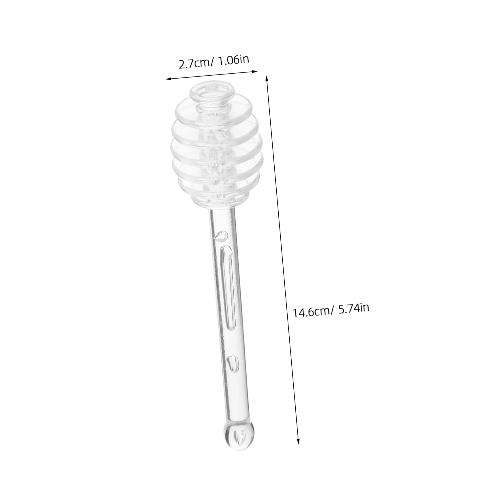 MUCKLILY 2 Pcs Honey Stirrer Honey Heater Individual Honey Packets Jam Dipper Stick Glass Wand Glass Spoons Honey Drizzle Sticks Reusable Honey Spoon Transparent Polystyrene re-usable