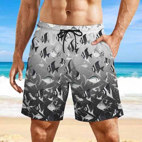 Mens Gradient Swim Trunks Quick Dry Beach Shorts with Mesh Lining Pockets Drawstring Summer Wear S-3XL3