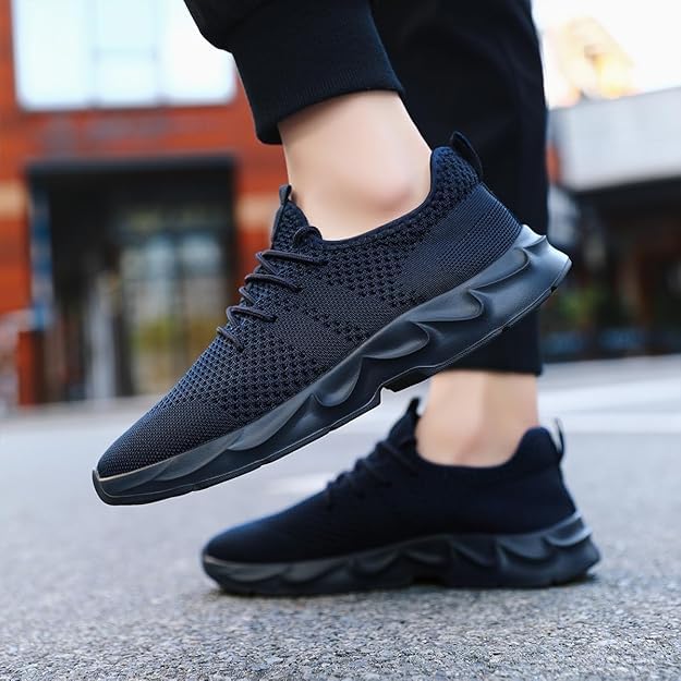 Image of DLWKIPV Mens Running Shoes Sneakers Tennis Non Slip Walking Gym Workout Athletic Slip On Casual Lightweight Breathable Mesh Fashion