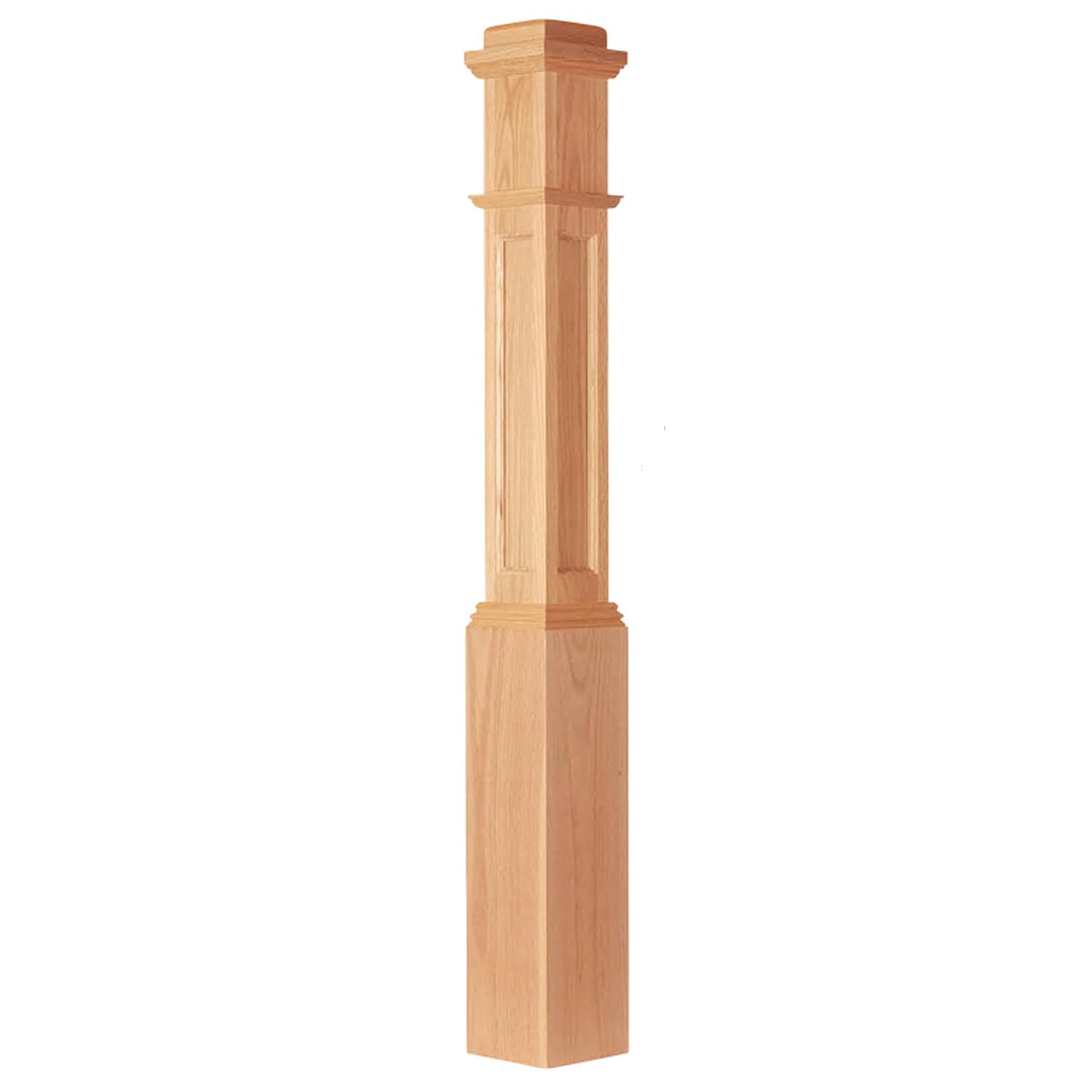 Box Newel Post 6.25" Raised Panel Newel Post -White Oak -Red Oak- Poplar AFP4091 Newel Post (Poplar)