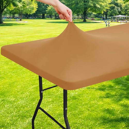 Moosfor Rectangle Spandex Fitted Table Cloth, 6FT Elastic Tablecloth
