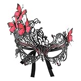 Generisch Disfraces de carnaval para mujer, máscara veneciana de encaje, antifaz azul sexy para mujer, máscara de encaje con brillantes de mariposa para Halloween, carnaval, disfraz, cosplay, fiesta