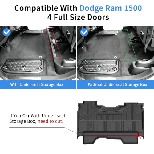 Image of Floor Mats for 2019-2024 Dodge Ram 1500 Crew Cab New Body