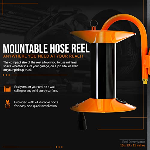 SuperHandy Heavy Duty Hand Crank Air Hose Reel #TOP23