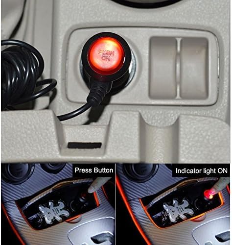 Image of 12V /24V Car Cigarette Lighter Power Supply Adapter Male Plug Extension 1.5 Meter Cable with Switch Button.