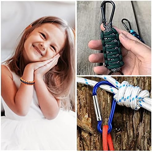 Paracord Set, Paracord 550 Cord Set, Nylon Cord, DIY Paracord Bracelet, Paracord Cords, Rope, Multifunctional, Includes Rope Buckle and Sewing Needles, Suitable for Making Lanyards, Keychain
