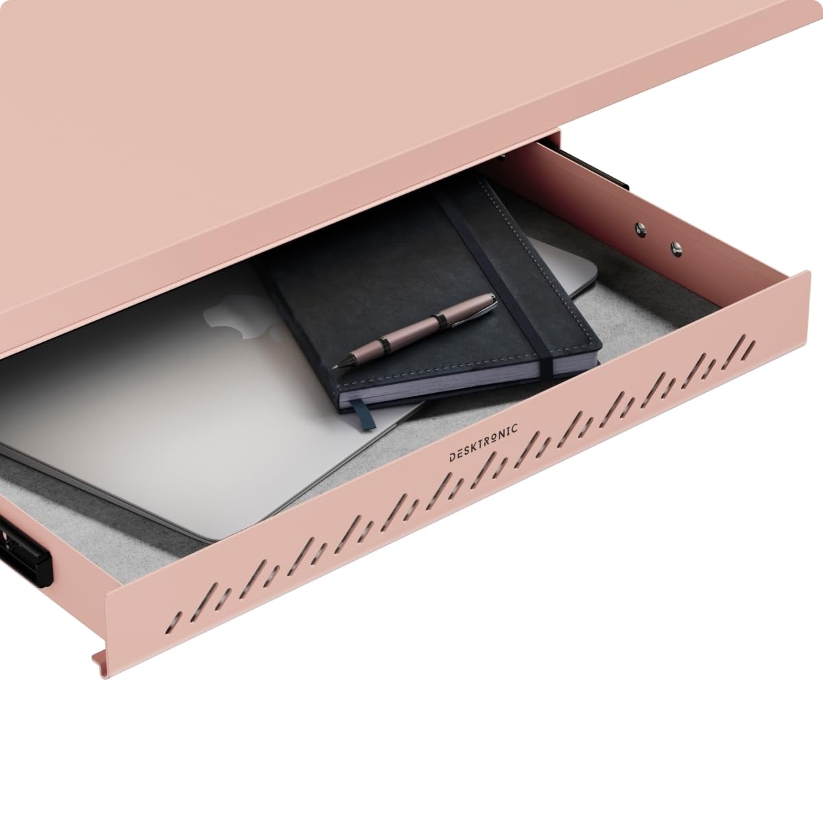 Desktronic Hidden Organizer, Under-Desk Storage Drawer, Easy Installation, Space-Saving, Large Capacity, Metal