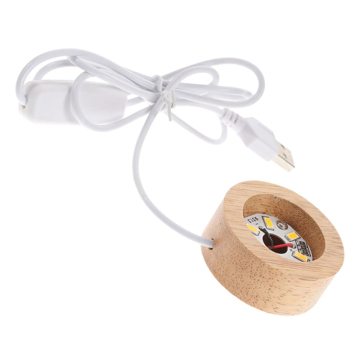 DECHOUS Lighted Display Base for Crystal Balls Thick Elegant Night Lamp Stand for DIY Projects Home Decoration Secure Natural Grain Design