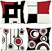 ZWJD Kissenbezug 50x50 4er Set Outdoor Kissen Dekokissen Leinen Kissenhülle Kissenbezüge Geometrische Muster Kissenhüllen für Sofa Wohnzimmer Zierkissen 50 x 50 cm-A015