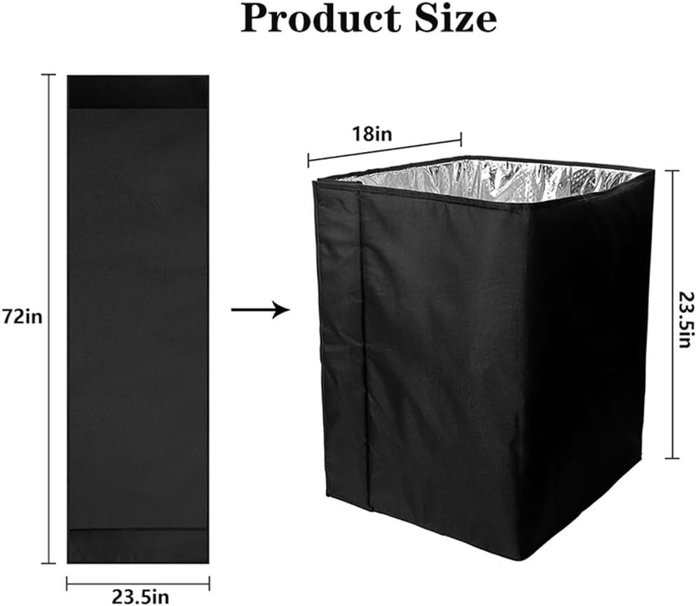Beehive Winter Cover - 600D Oxford Waterproof Insulation Wrap for Beekeeping (72in, Black)(72in)