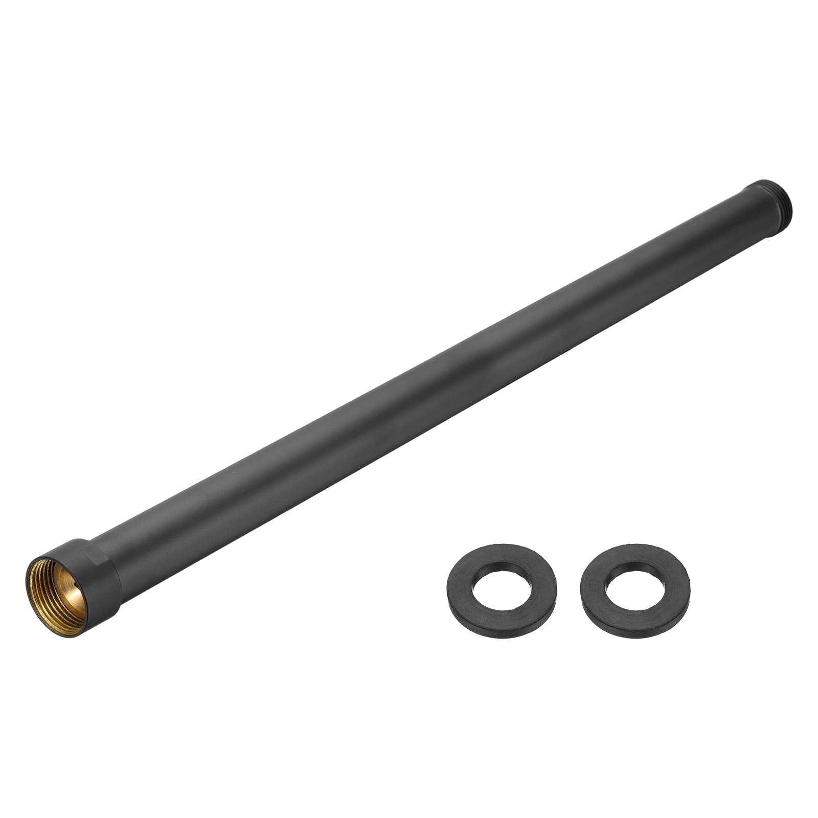 sourcing map G3/4 Shower Arm Extension, 51.5 cm Copper Showerhead Extender Pipe Water Outlet, Straight Longer Shower Tube to Add Height for Bathroom, Gardens, Beaches, Black
