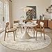 Soalmost 8x8 Beige Round Rug 8ft Living Room Rug Vintage Round Area Rug Non Slip Indoor Carpet for Apartment