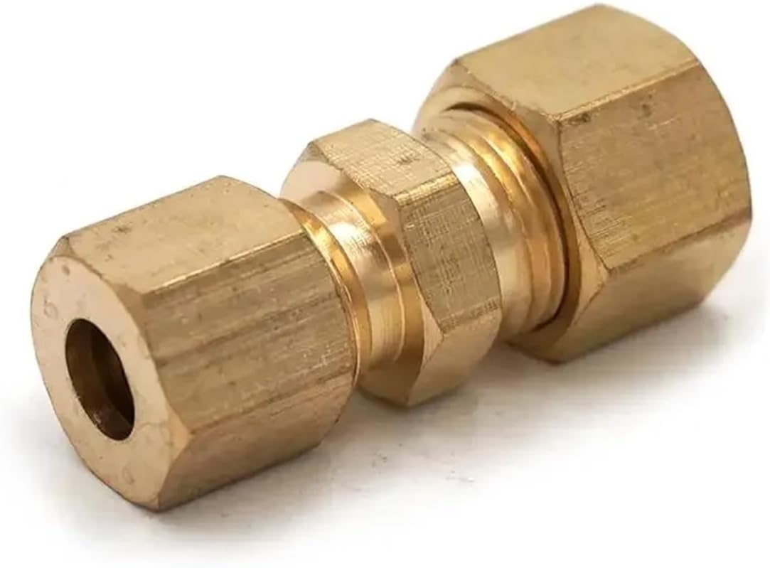 5/16" x 1/4" Tube OD Straight Compression Union Brass Pipe Fittings Connectors Adapters 229 PSI Fitting