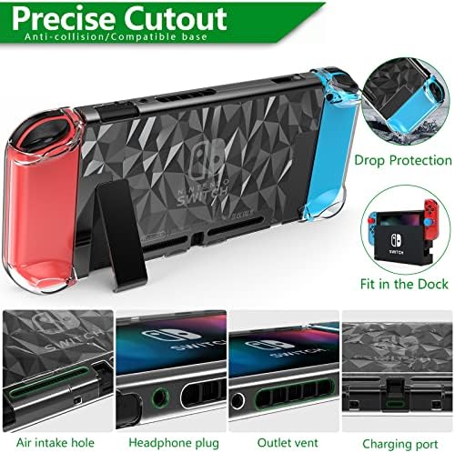 Mooroer Switch Accessory Kit for Nintendo Switch Bundle,27 in 1 Carry Case for Nintendo Switch Console with Protective Cover,Grip,Game Card Case,Grips Racing Wheels,Grip Charge Dock,Grip Cover etc