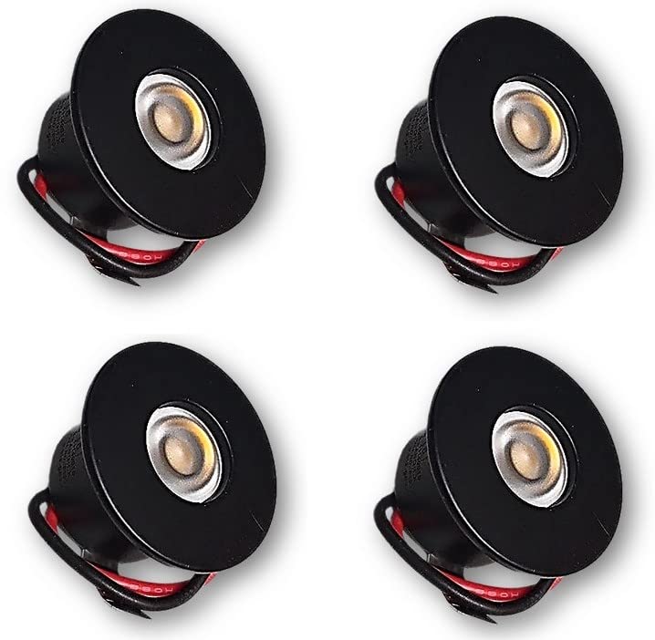 1 Watt Pure Black Button LED Furniture COB Spot Down Ceiling Light, Round, Ceiling Pop Light (Pack of 4) (Warm White - 3000k)-image-26