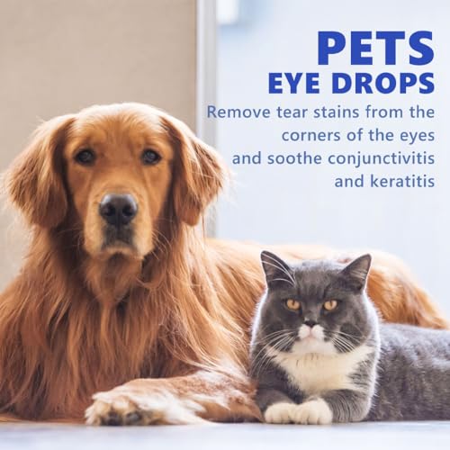 Image of Generic Dog Eye Care - Eye Wash Solution for Dogs, Tear Stain Remover & Eye Drops, Gentle Formula for Eye Health, Saline Eye Wash, Fragrance Free-12ml, white