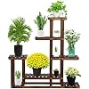 Yaheetech Plantentrap, bloemenrek, bloemenbank, houten rek, bloementrap, tuinrek, ladderrek, plantenrek, 97 x 96 x 25 cm