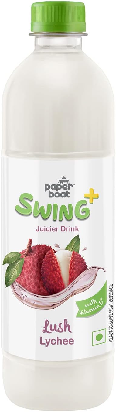 Paper Boat Swing Lush Lychee Juice, Litchi Drink Enriched with Vitamin D, No Gmos, 600 ml