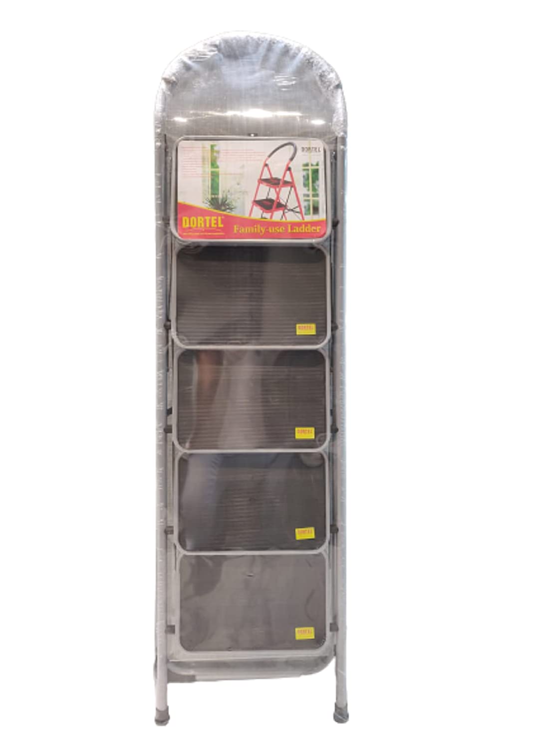 Dortel Heavy Duty Folding Ladder with Wide Anti Skid Steps - Made of Iron (5 Steps)-image-22