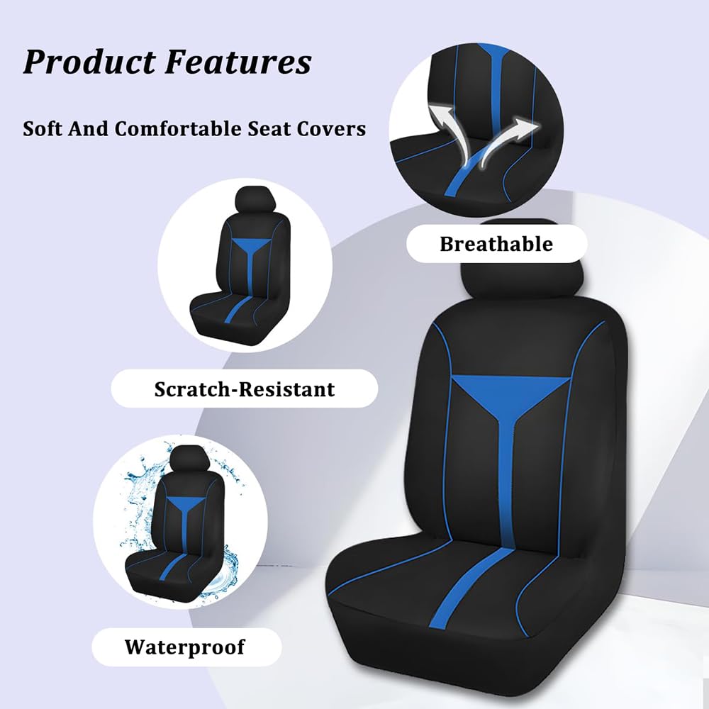 Funda Asiento Coche para Lincoln Navigator Standard Navigator Reserve Navigator Black Label, Algodón Elástico Suave Transpirables y Cómodas Protección 4 Estaciones,C Blue