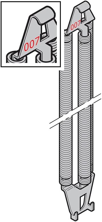 Hörmann Tension Spring Pack Identification No. 007, Replacement Part for N80 / F80 / EcoStar/Slip Door Gate, Garage Door, Tension Spring, 1195007
