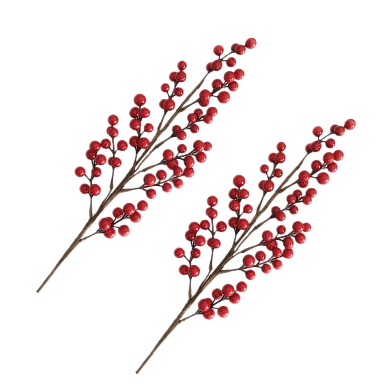 Abaodam 2 Set Di Bacche Di Natale Rami Di Frutta Finti Bacche Decorative in Rattan Per Ghirlande Domestiche 2 Pezzi*2