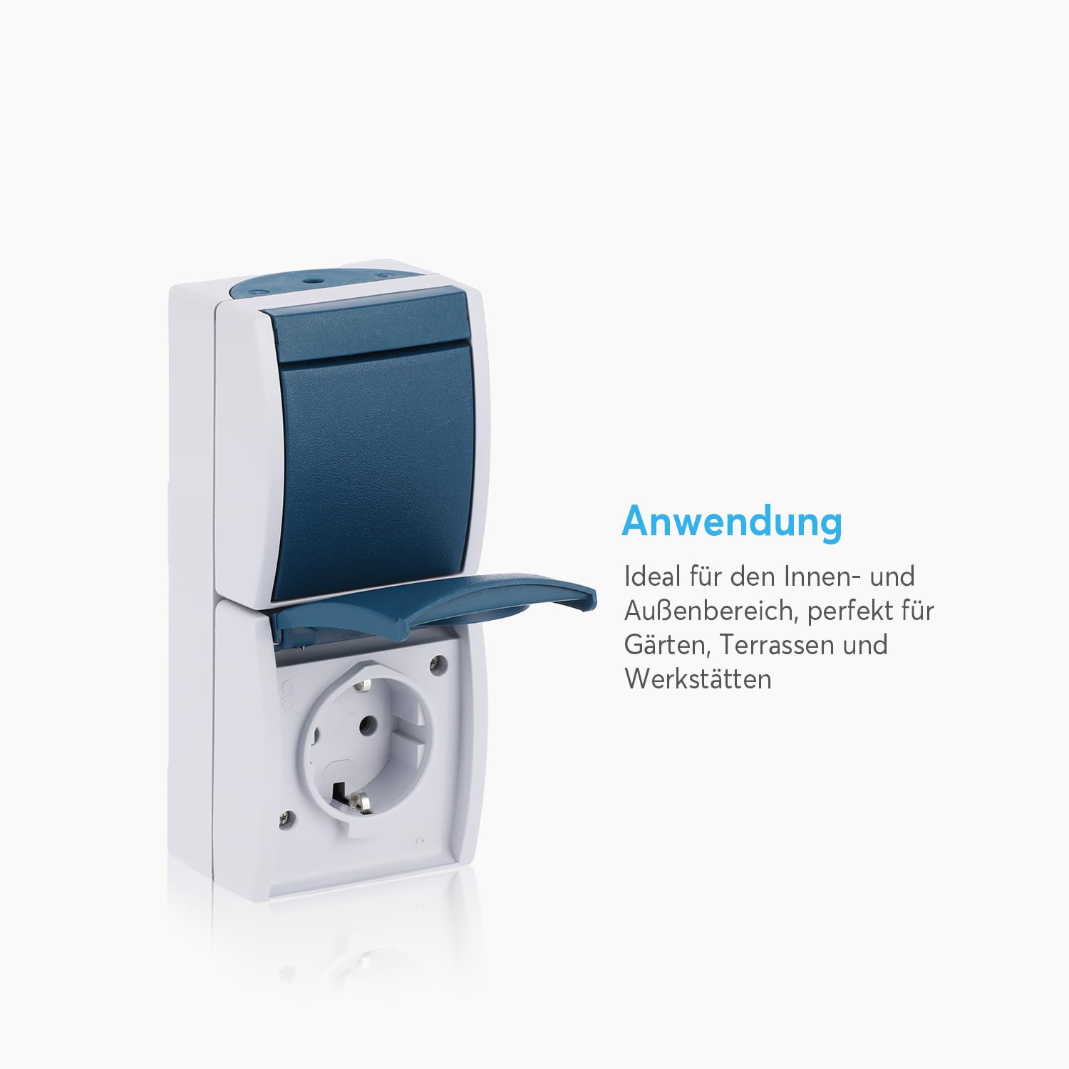 Busch-Jaeger 2601/6/20 EW-53 Ocean IP44 AP Schalter/Steckdosen Kombination (Packung mit 2)